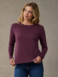 Women's Merlot Long Sleeve Crew