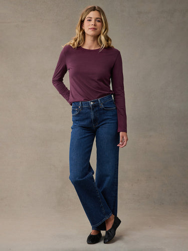 Women's Merlot Long Sleeve Crew