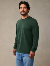 Mosswood green breathable long sleeve tees for fall weather