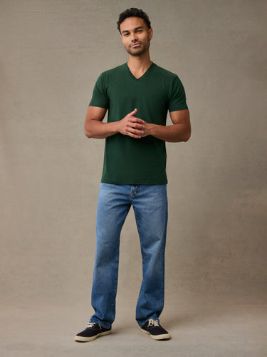 Mosswood V-Neck Tees | durable cotton poly v-neck shirts for men