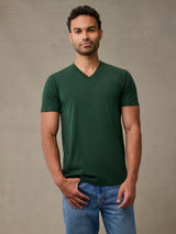 Green V-Neck Shirt | comfortable v-neck tee that holds its shape