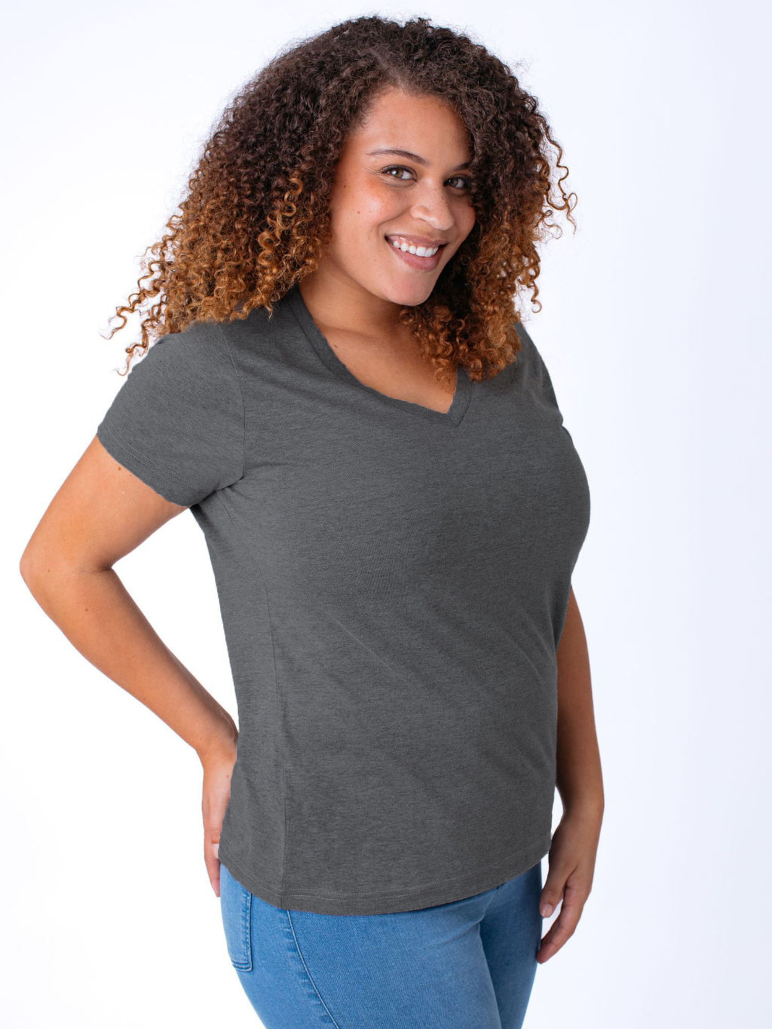 Simple Clean Tee Carbon Grey Everyday V-Neck Tee | Fresh Clean Threads