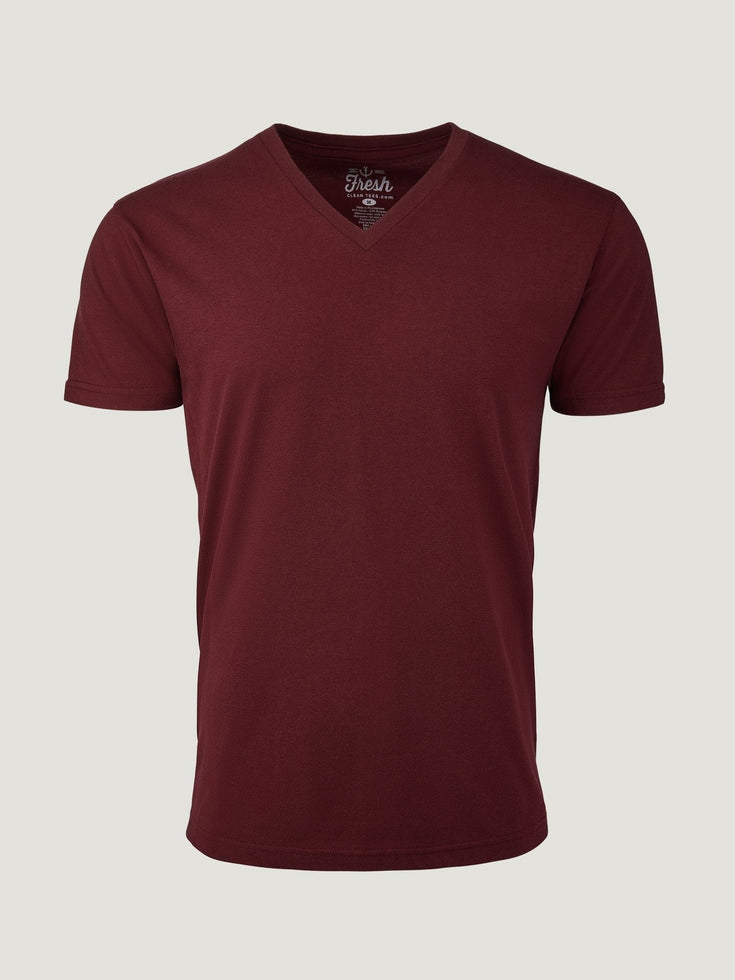 Garnet V-Neck T-Shirt For Men Fresh Clean Tees