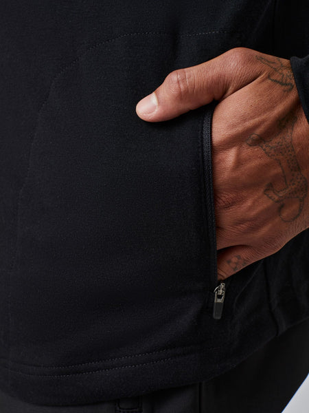 Black Performance Hoodie Pocket Zip | Fresh Clean Threads