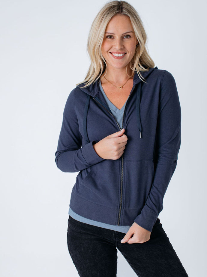 Women’s Terry Zip-Up Hoodie 2-Pack | Black + Blue | Fresh Clean Threads