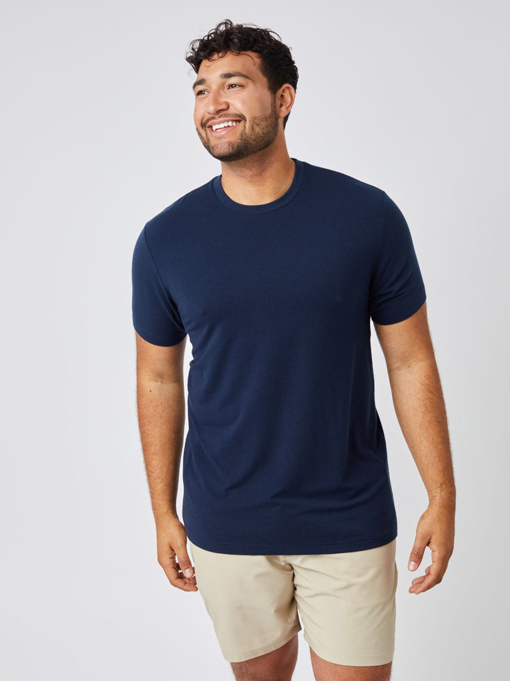 Navy Performance Crew Neck | Fresh Clean Threads