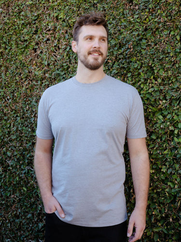 Grant is 6'6, 265lbs and wears a size XL # Charcoal Crew Neck Tee | Tall Crew Foundation 5-Pack