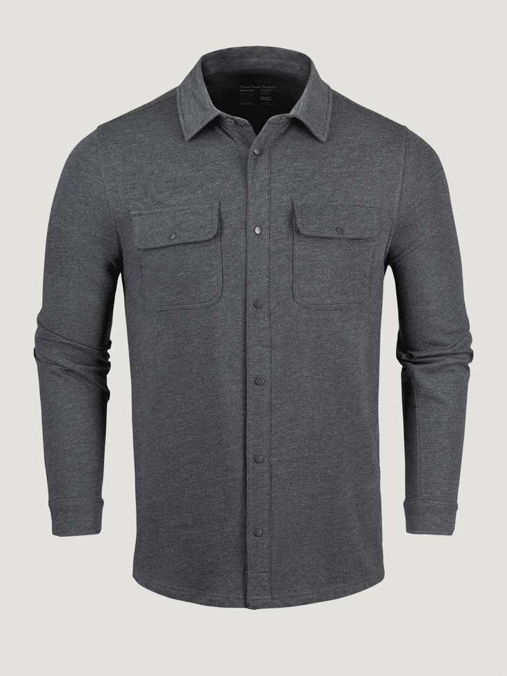 Shirt Jacket | Charcoal Button Up Shacket | Fresh Clean Threads