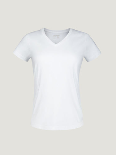 Women's White V-Neck Tee | Fresh Clean Threads