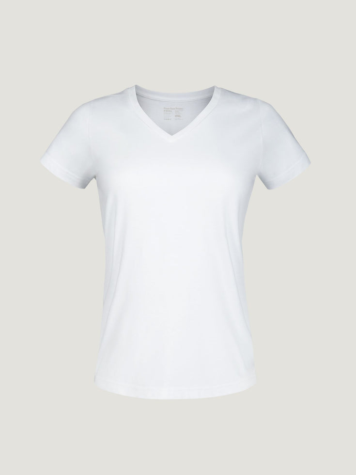 Women's White V-Neck Tee Fresh Clean Threads