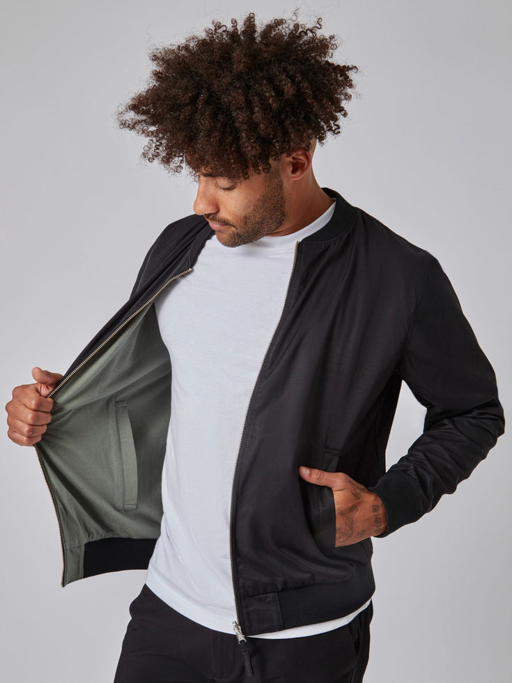 Men's Green Reversible Bomber Jacket | Fresh Clean Threads