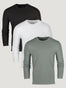 Foundation Thermal Long Sleeve Crew 3-Pack: Black, White, Mercury Green | Fresh Clean Threads