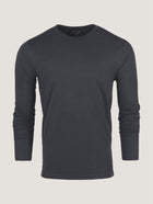 Graphite Long Sleeve Crew Neck Ghost Mannequin | Fresh Clean Threads