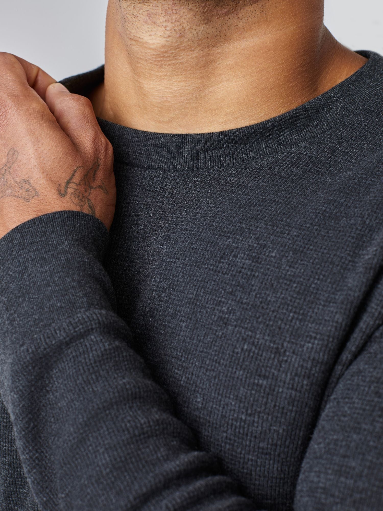 Charcoal Thermal Long Sleeve Crew | Fresh Clean Threads