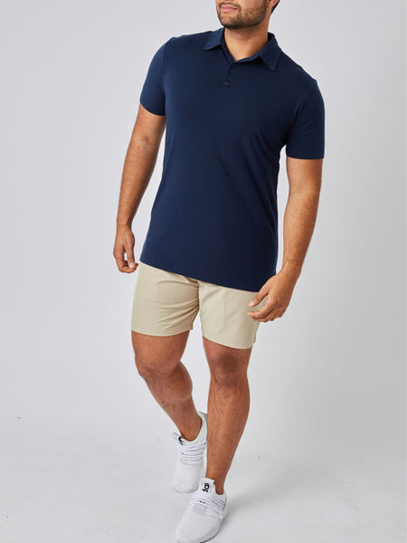 Matheus is 6', 210LBS and wears a size 36 # Comfort Fit shorts | Khaki Everyday Shorts | Fresh Clean Threads