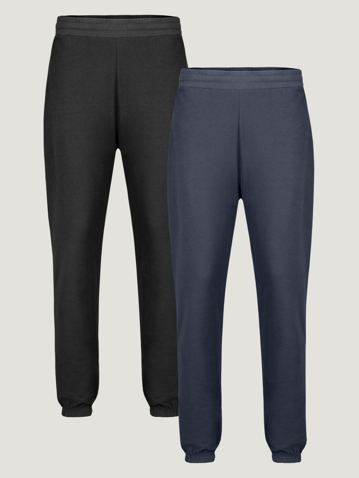 Women’s Terry Jogger 2-Pack | Black + Odyssey Blue | Fresh Clean Threads