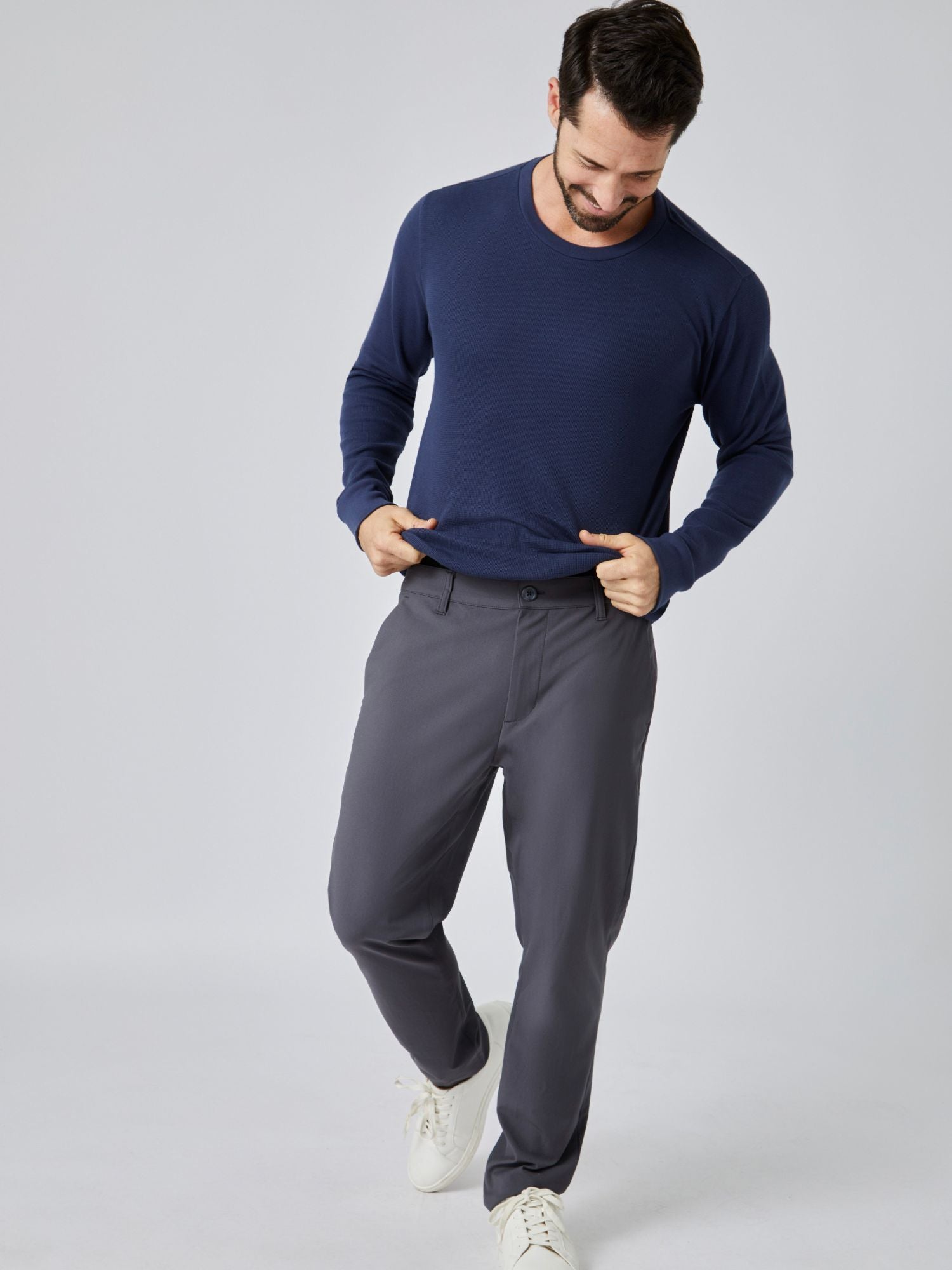 Navy Thermal Long Sleeve Crew | Fresh Clean Threads