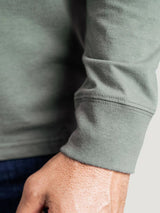 The Power of Reinforced Cuffs # Ribbed Cuffs | Mercury Green Long Sleeve Henley | Foundation Long Sleeve Henley 3-Pack