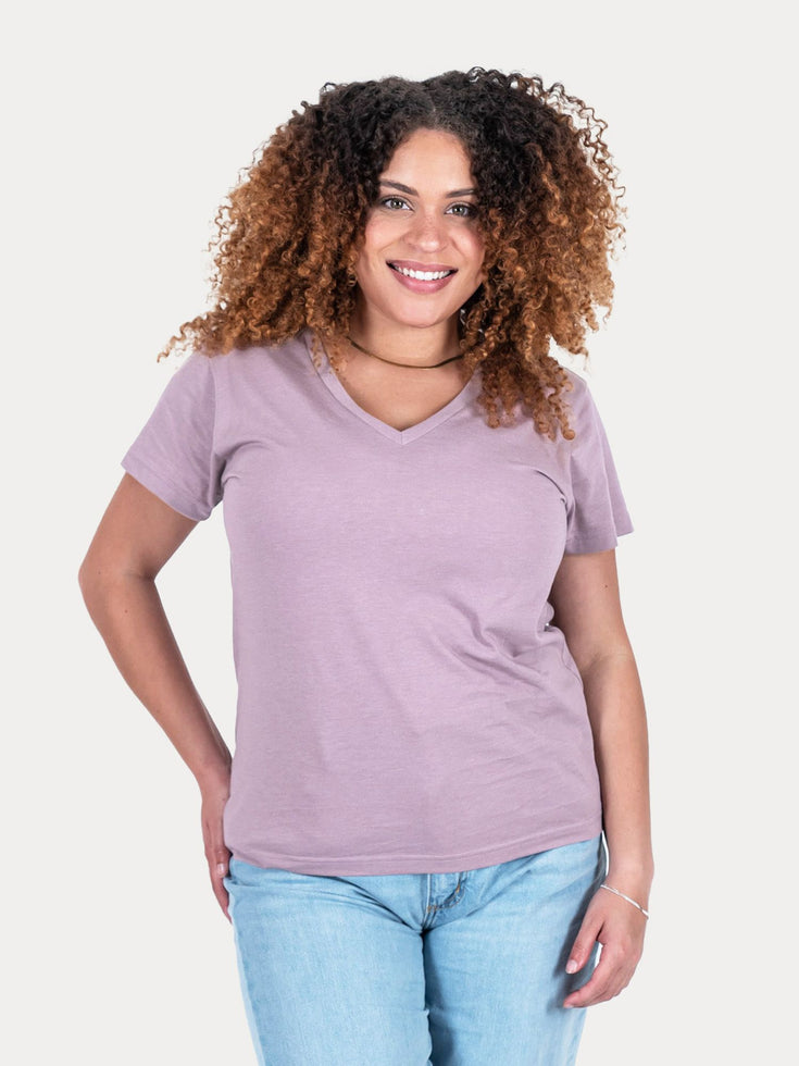 Women's Thistle V-Neck Tee | Micah Studio Size Large Untucked | Fresh Clean Threads