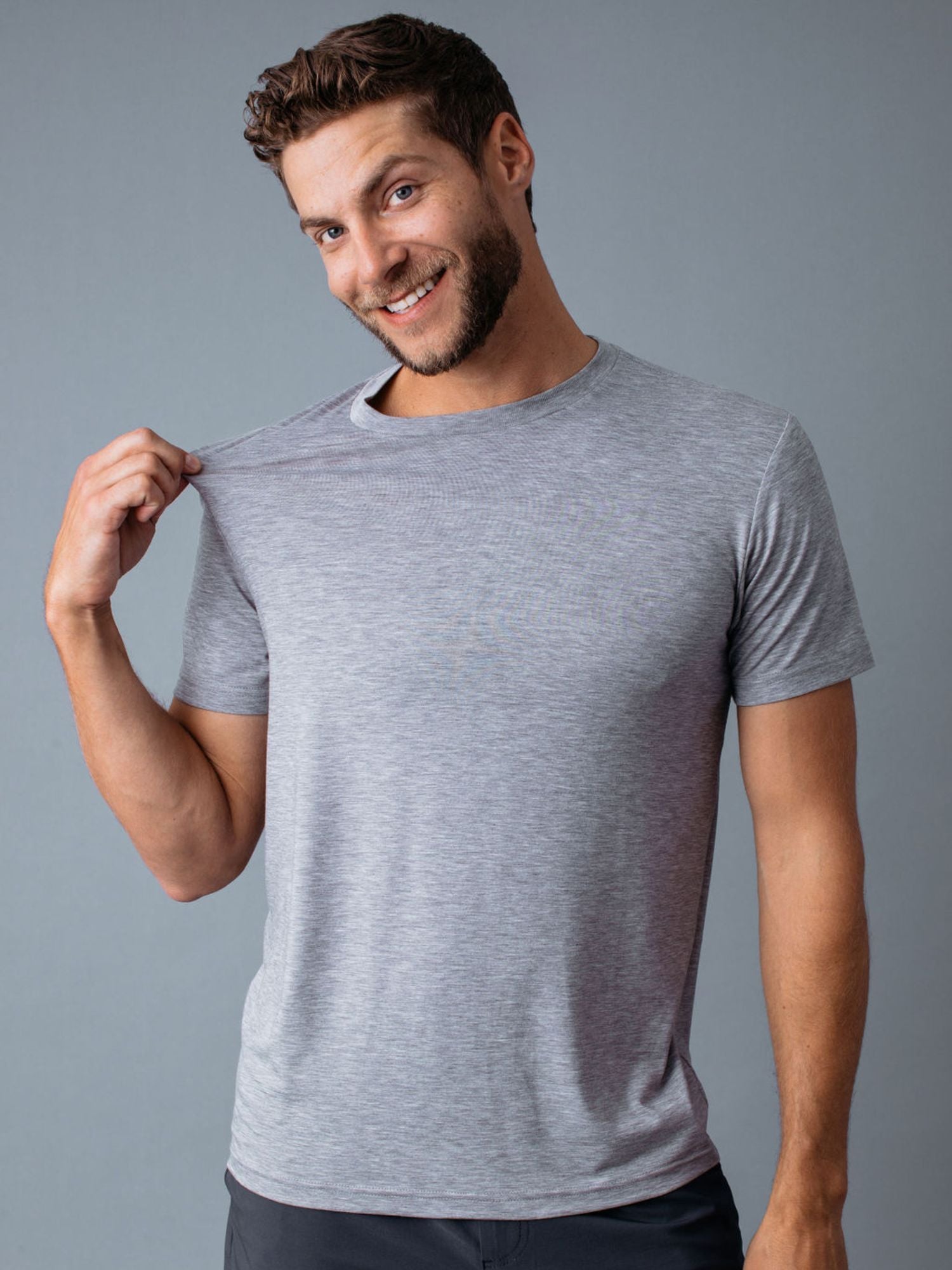 Heather Grey Performance Crew | Fresh Clean Threads