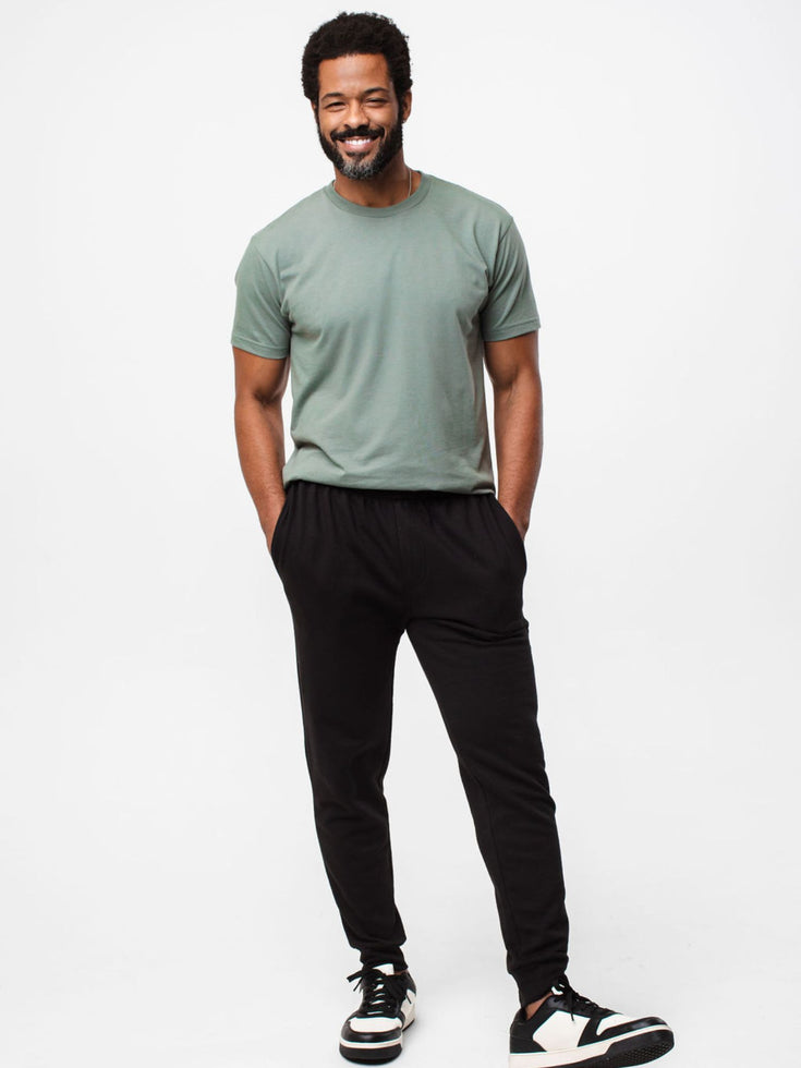 Black + Mercury Green Fleece Sweatpants Foundation Pack | 2-Pack | Fresh Clean Threads