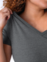 Women's Carbon Grey V-Neck Shirts | Fresh Clean Threads