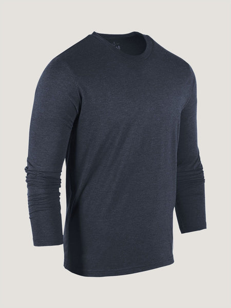 Navy Long Sleeve Crew Neck Ghost Mannequin | Fresh Clean Threads