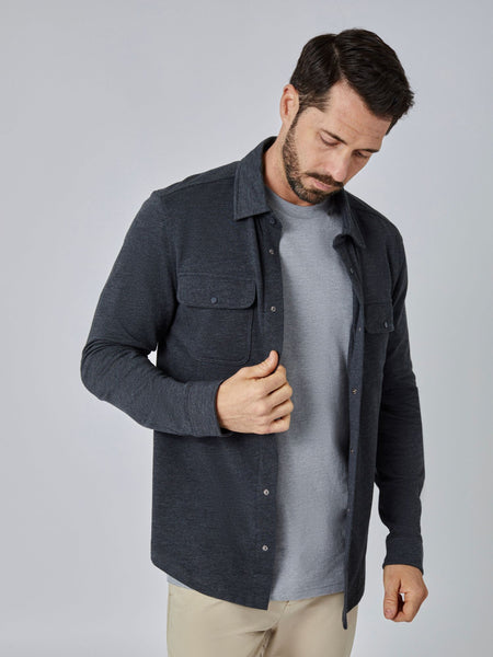 Grey Shirt Jacket | Charcoal Button Up Shacket | Fresh Clean Threads