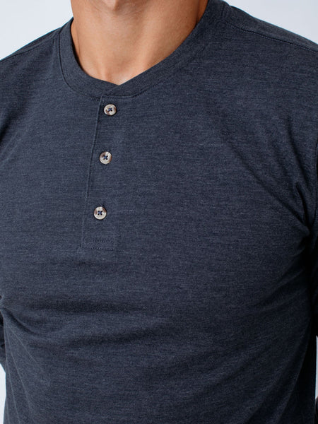 Indigo Blue Long Sleeve Henley Button Details | Winter Collection | Fresh Clean Threads