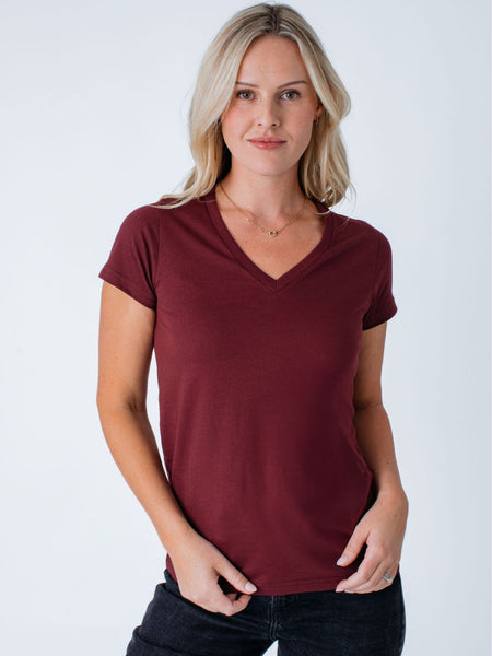 Women's V-Neck Tees: Short Sleeve and Long Sleeve V-Necks