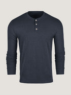 Navy Long Sleeve Henley Ghost Mannequin | Fresh Clean Threads