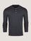 Charcoal Long Sleeve Henley Ghost Mannequin | Fresh Clean Threads