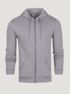 Vintage Grey Zip-Up Hoodie Ghost Mannequin Image | Fresh Clean Threads