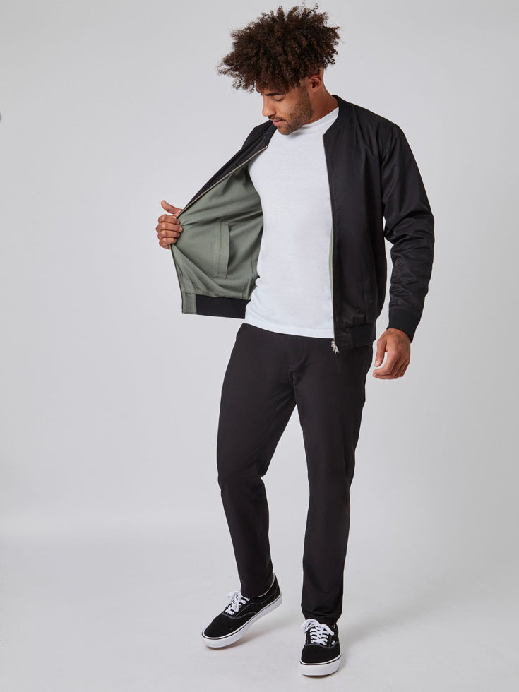 Lightweight Jackets | Men's Mercury Green Reversible Bomber Jacket | Fresh Clean Threads