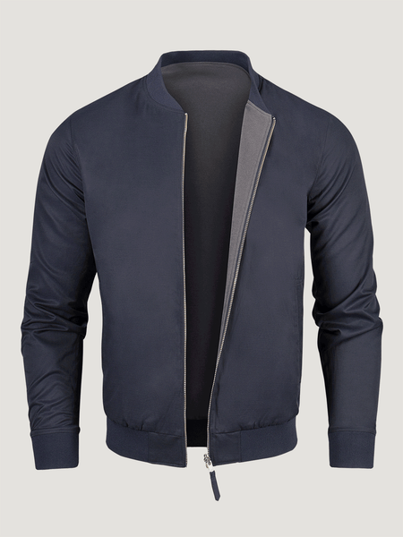 Navy Bomber Jacket in Pure 4-Ply Traveller Wool | SUITSUPPLY Gibraltar(GB)