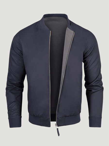 Navy + Charcoal Reversible Bomber Jacket | Fresh Clean Threads