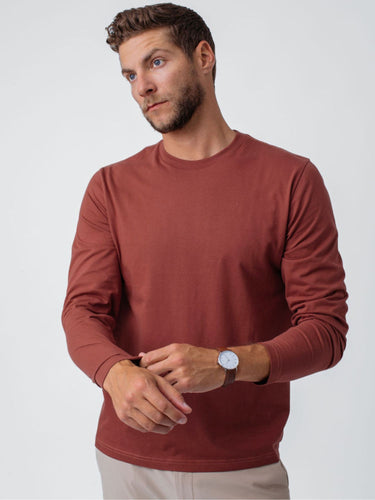 Joe is 6'2, 177LBS and wears a size L # Canyon Long Sleeve Crews | Fresh Clean Threads