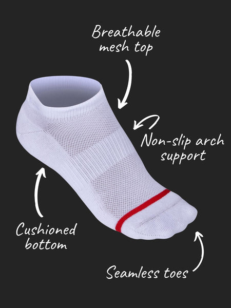 All White 3-Pack Ankle Socks