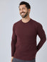 Port Red Long Sleeve Crew Neck Tee Model Image | Fresh Clean Threads