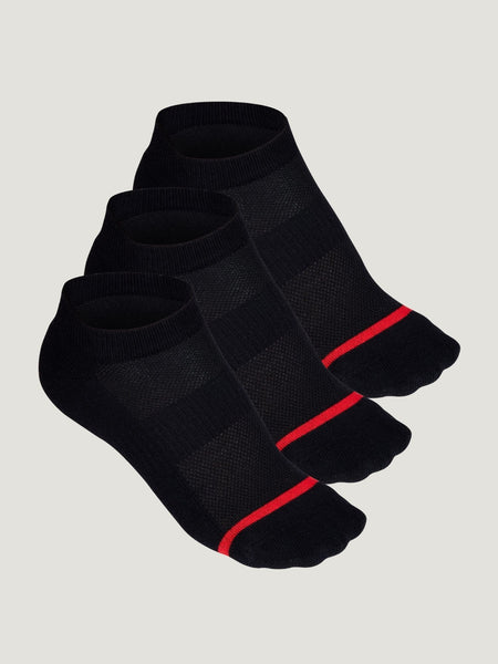 All Black 3-Pack Ankle Socks