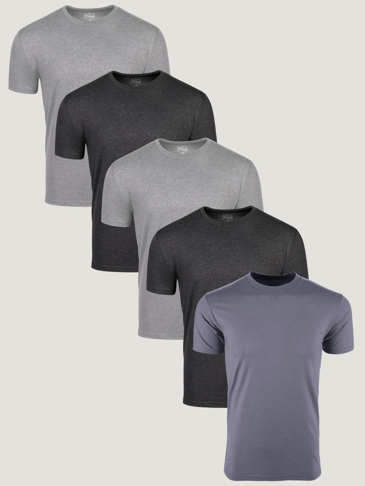 All Grey Tee Shirt 5-Pack Fresh Clean Threads - Main Image