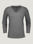 Women's Long Sleeves | Carbon Grey Long Sleeve V-Neck | Fresh Clean Threads