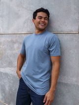Erick is 6'3, 195LBS and wears a size M # Wedgewood Crew Neck Tee | Tall Crew Foundation 5-Pack