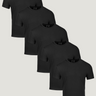 All Black Crew Neck Tee Shirt 5-Pack Ghost Mannequin | Fresh Clean Threads