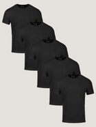 All Black Crew Neck Tee Shirt 5-Pack Ghost Mannequin | Fresh Clean Threads