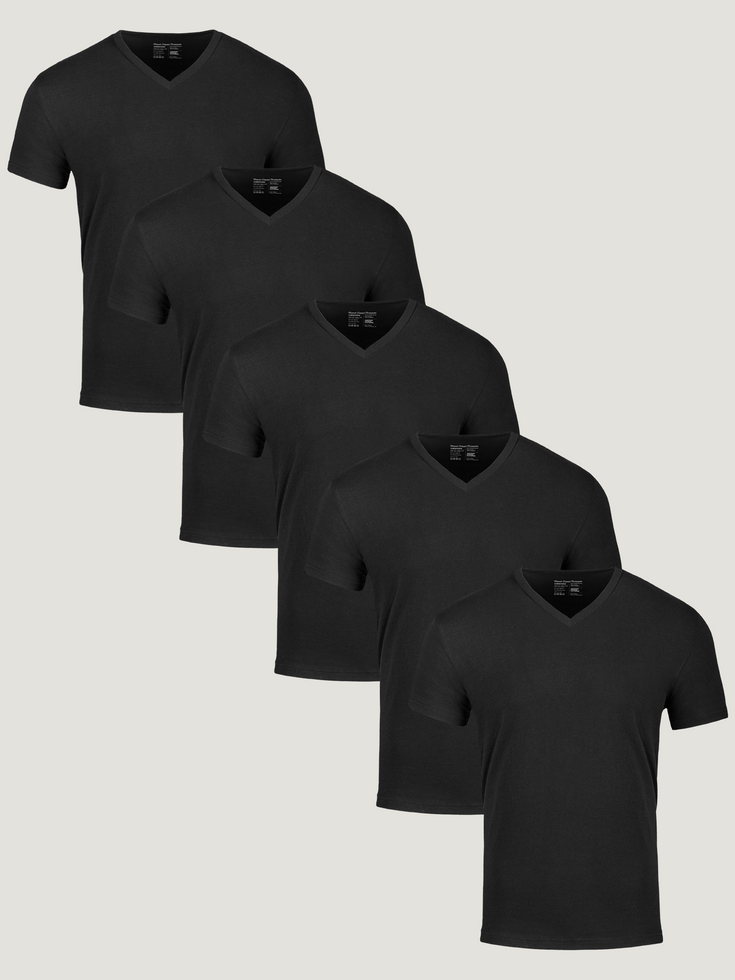 All Black V-Neck 5-Pack Fresh Clean Threads