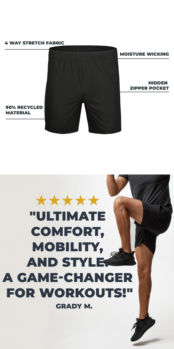 Stretch Performance Shorts for Men | Fresh Clean Threads
