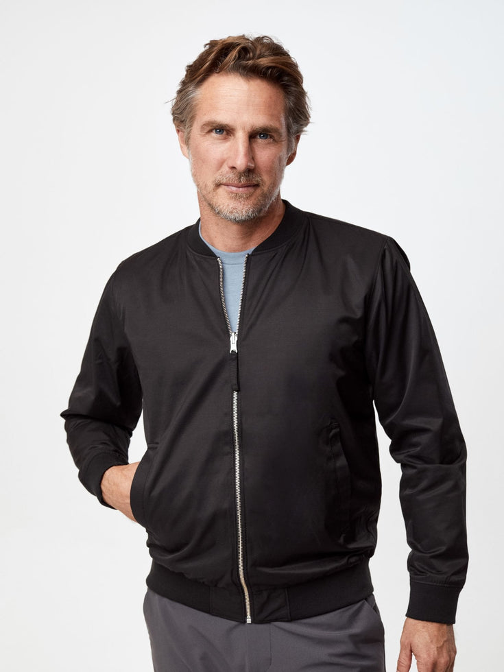 Men's Black Bomber Jacket Reversibe Fresh Clean Threads
