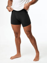 Joe V is 6', 180lbs, 32" waist, wearing size M # Best Fitting Black Boxer Briefs | Fresh Clean Threads