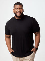 Steven is 6', 275lbs and wears a size 3xl # Earth Day Crew 5-Pack | Black | Fresh Clean Threads